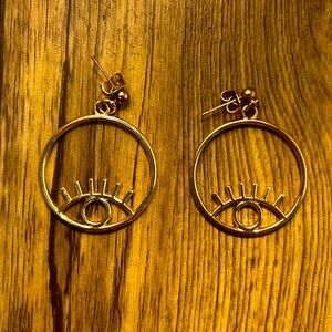 Gold Eye Earrings
